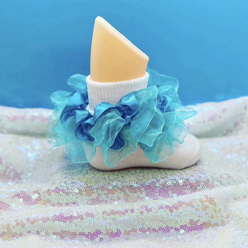 Blue Ruffle Socks