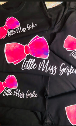 Kids Little Miss Girlie Black Logo Tee